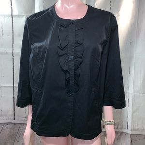 Talbots 18W Black Button Front Blouse or Blazer